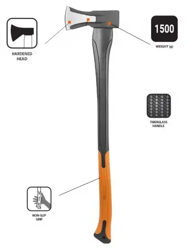 Splitting Axe/ Hatchet, Chop Wood Tree Felling Log, Garden Tool, Wedge Design
