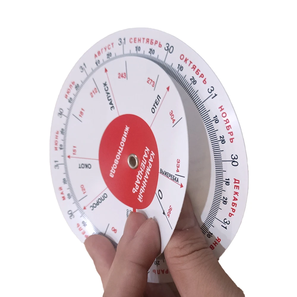 KD734 медицинская диаграмма круглой формы для беременных с календарем и отображением даты беременности диаграммы колесами коровьей свиньи