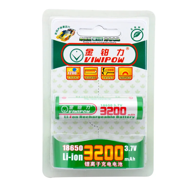 High capacity lithium ion battery 3.7V 18650 li ion battery with PVC package