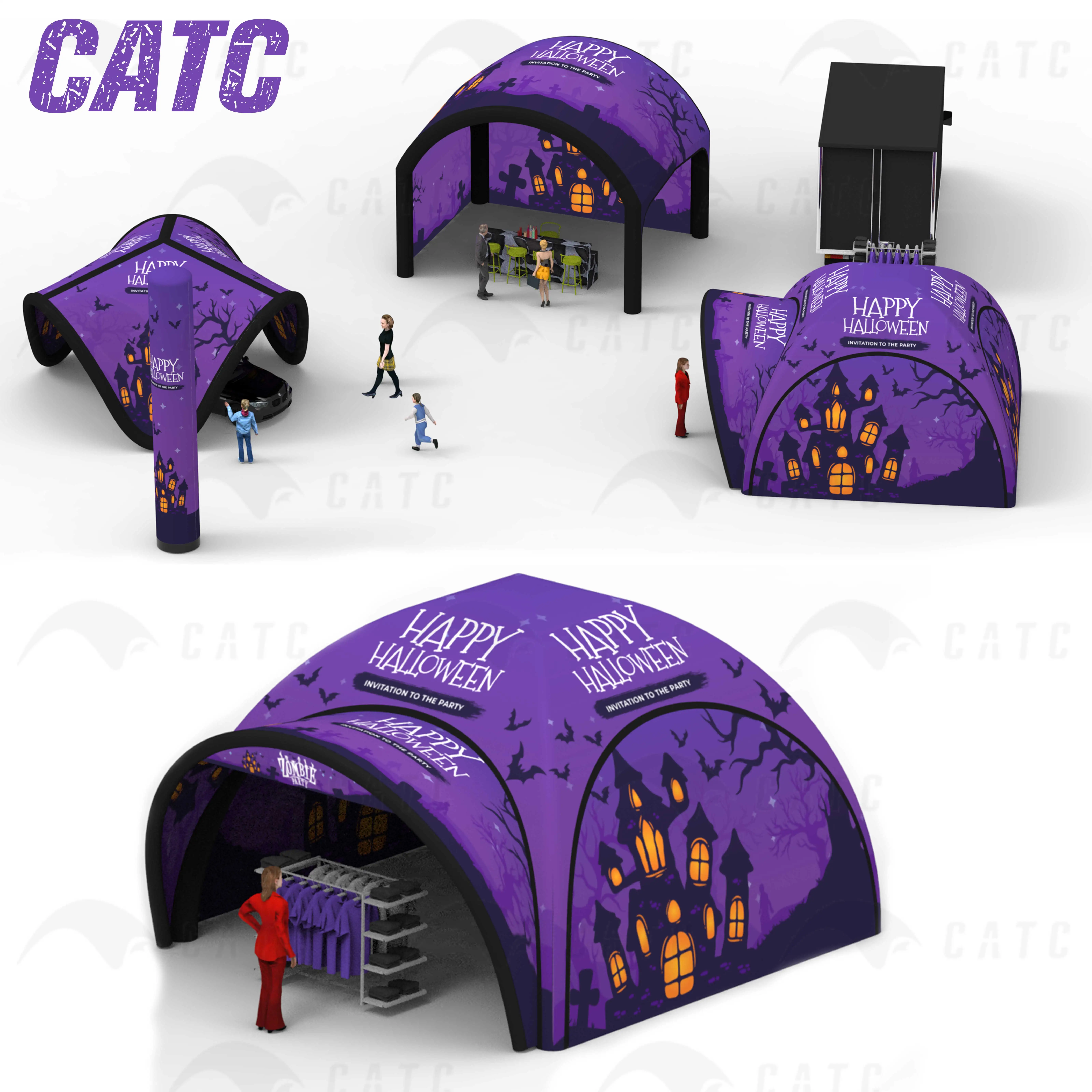 CATC Happy Halloween Nice Breathable Party Inflatable Tents for Outdoors Custom Pattern Design Events Air Tent