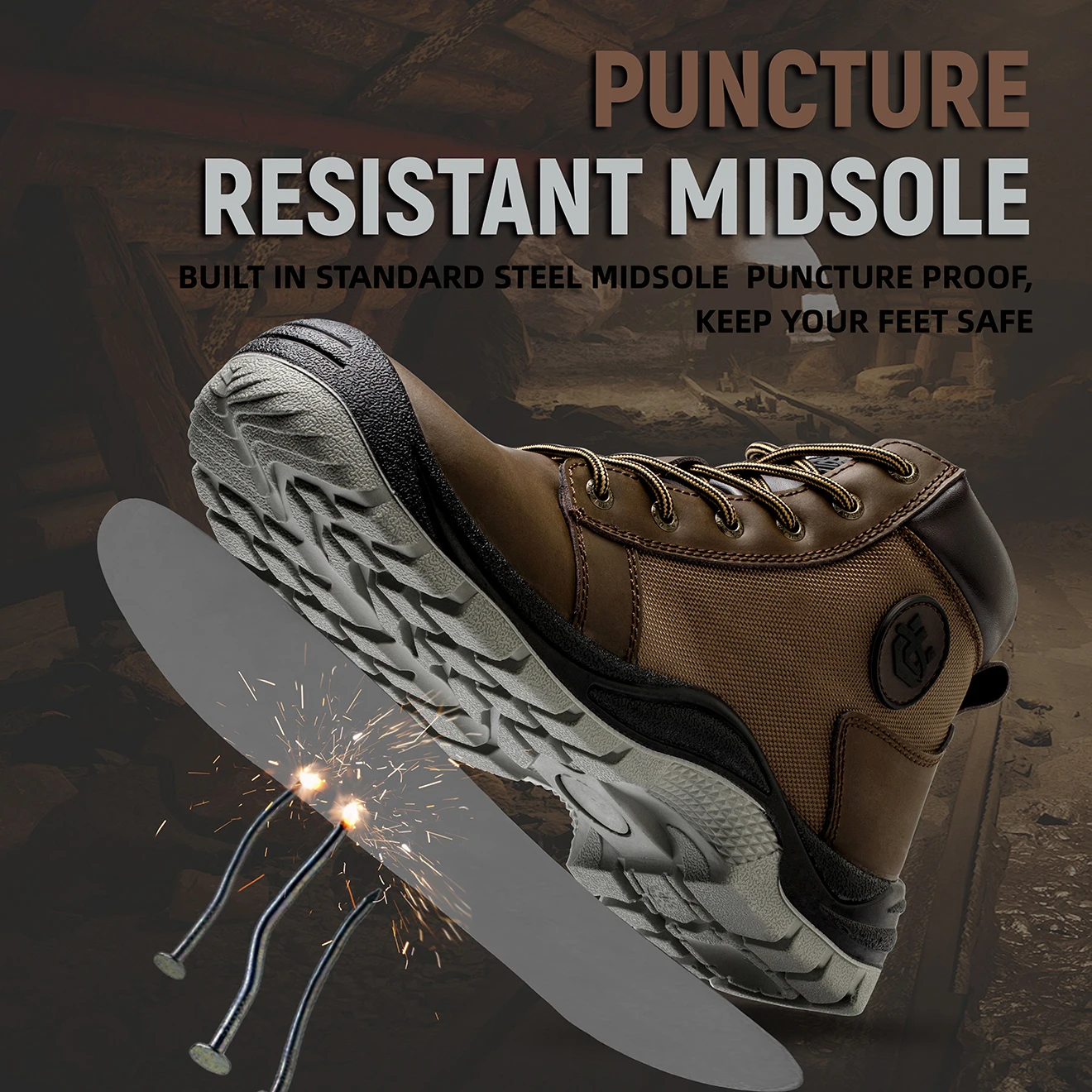 High Quality Genuine Leather Oxford Cloth Waterproof Anti Puncture Anti Smashing Work Safety Boots for Man and Women