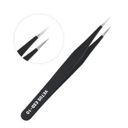 Straight Curved End Nail Art Tweezer Manicure Drill Diamonds Picker Forceps Lash Eyebrow Tweezers