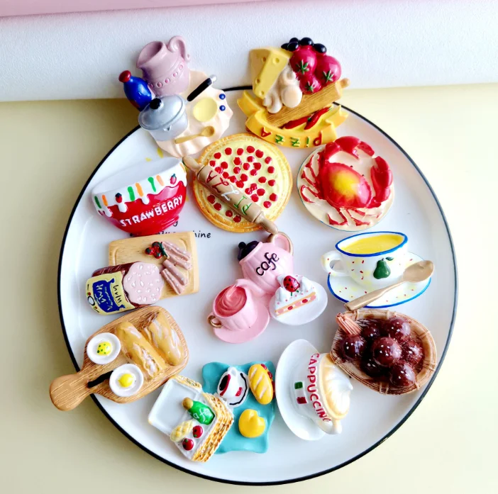 Custom Made Resin Creative 3D Food Fridge Magnets Kitchen Decoration Food Fridge Magnet Perfect for Refrigerator Stickers