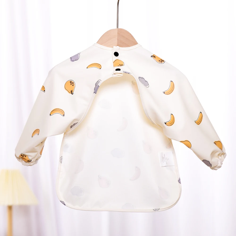 Long Sleeve Coverall Bib Babies & Toddlers 6-36  Mess Proof Baby Feeding Bib