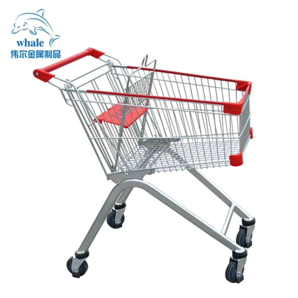 Китайская фабрика магазин-производитель стальная тележка для продуктов пластиковая супермаркета с 4 колесами в европейском