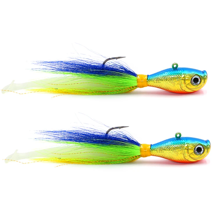 Wholesale Fishing Jig Teasers Lure Saltwater 3/4oz 21g High Quality Bucktail Jig Head