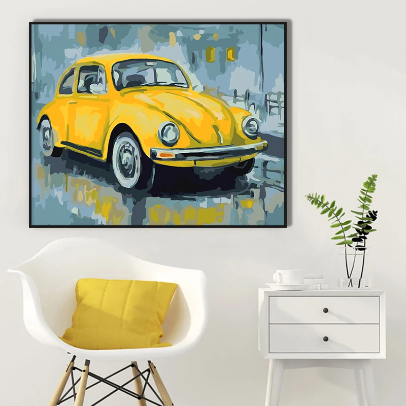 Custom Handmade Sports car Adults Kits Diy Oil Number Painting On Canvas Paint By Numbers