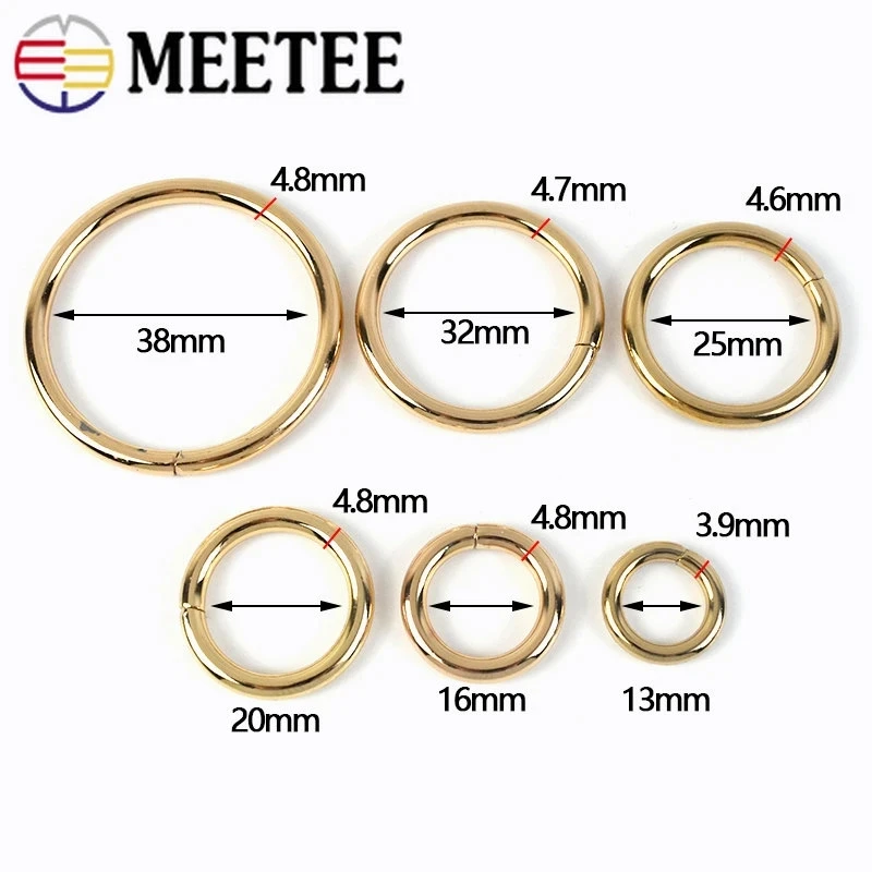 Meetee H2-1 20-50mm Bag Parts Accessories Bag Strap Open Ring Connection Buckle Dog Collar Loop Clasp Hardware Circle O Rings