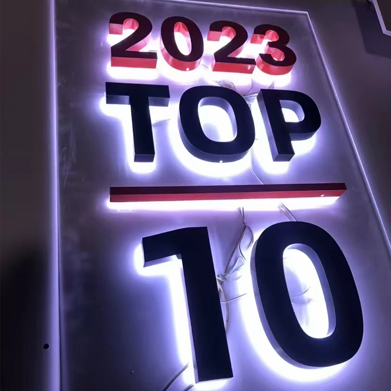 Factory Wholesale Business Logo 3D Metal LED Letters Sign Led Illuminated Board for