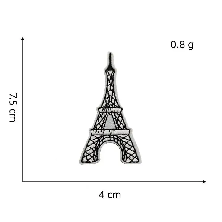 Wholesale custom small animal embroidery patches iron on white and black animal fruit plant patch for garment bags caps DIY