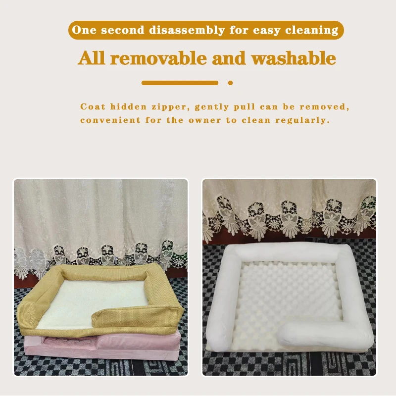Custom Sponge Small Medium And Large Washable Warm Memory Foam Fabric Sleeping Bedding Soft Dogs Cat Sofa Luxury Pet Bed