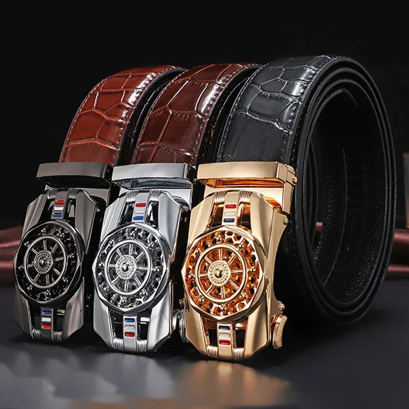 2022 Hot Selling Luxury Designer Automatic Buckle belt Genuine Leather Belts for Men