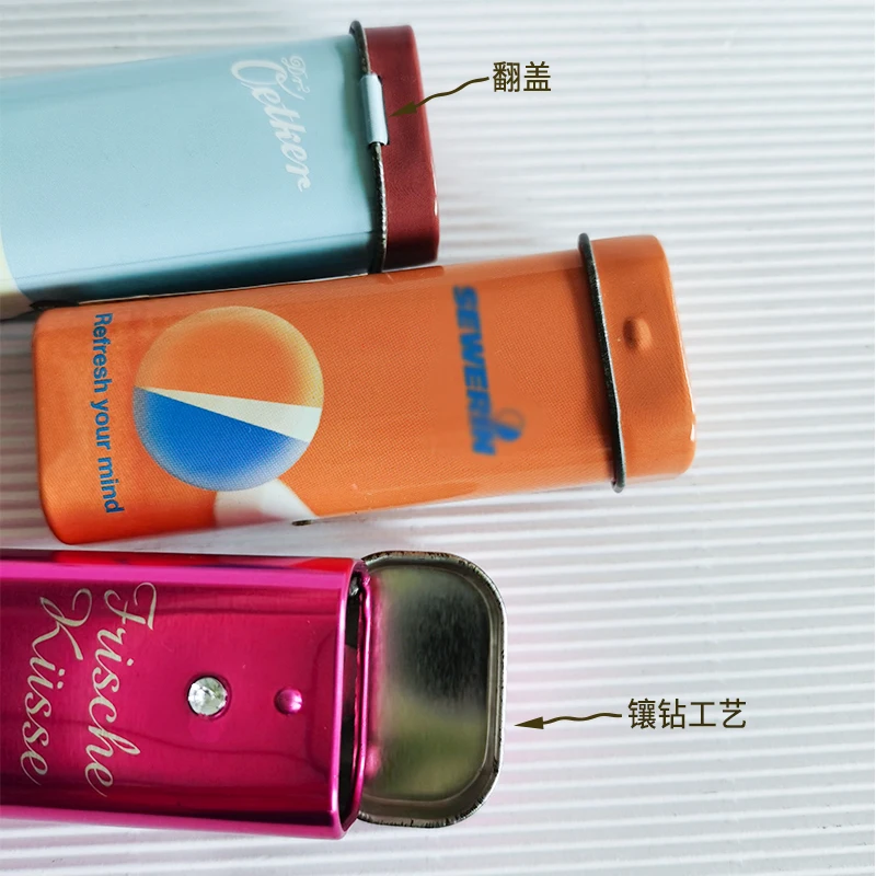 Customized Portable Birdseed Mint Chewing Gum Fruit Tin Box Pets Medicine Tinplate Drug Tin Box Travel Use Food Purpose
