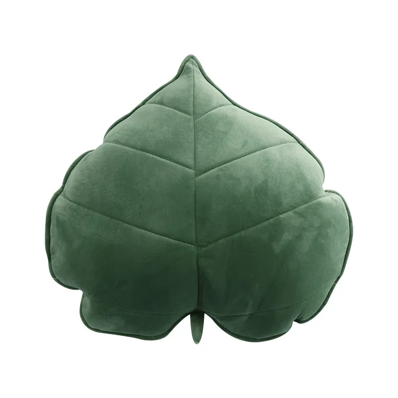 AIFEI TOY Cute fashion memory Customized Decorative Leaves Seat Cushion Foam Soft Velvet Plants Leaf Shaped Design Plush Pillow
