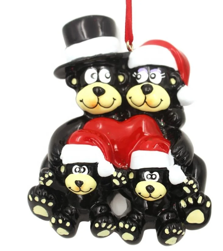 christmas family ornaments,resin bears ornaments,christmas tree ornaments,personalized christmas ornaments,christmas gifts