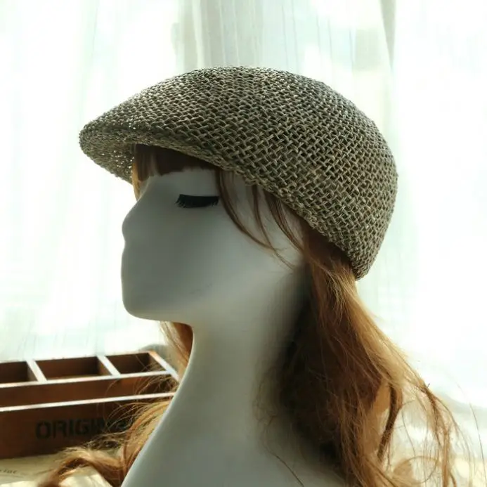 Summer Fashion High Quality Seagrass Salt Grass Natural Straw Ivy Cap Sun Hat