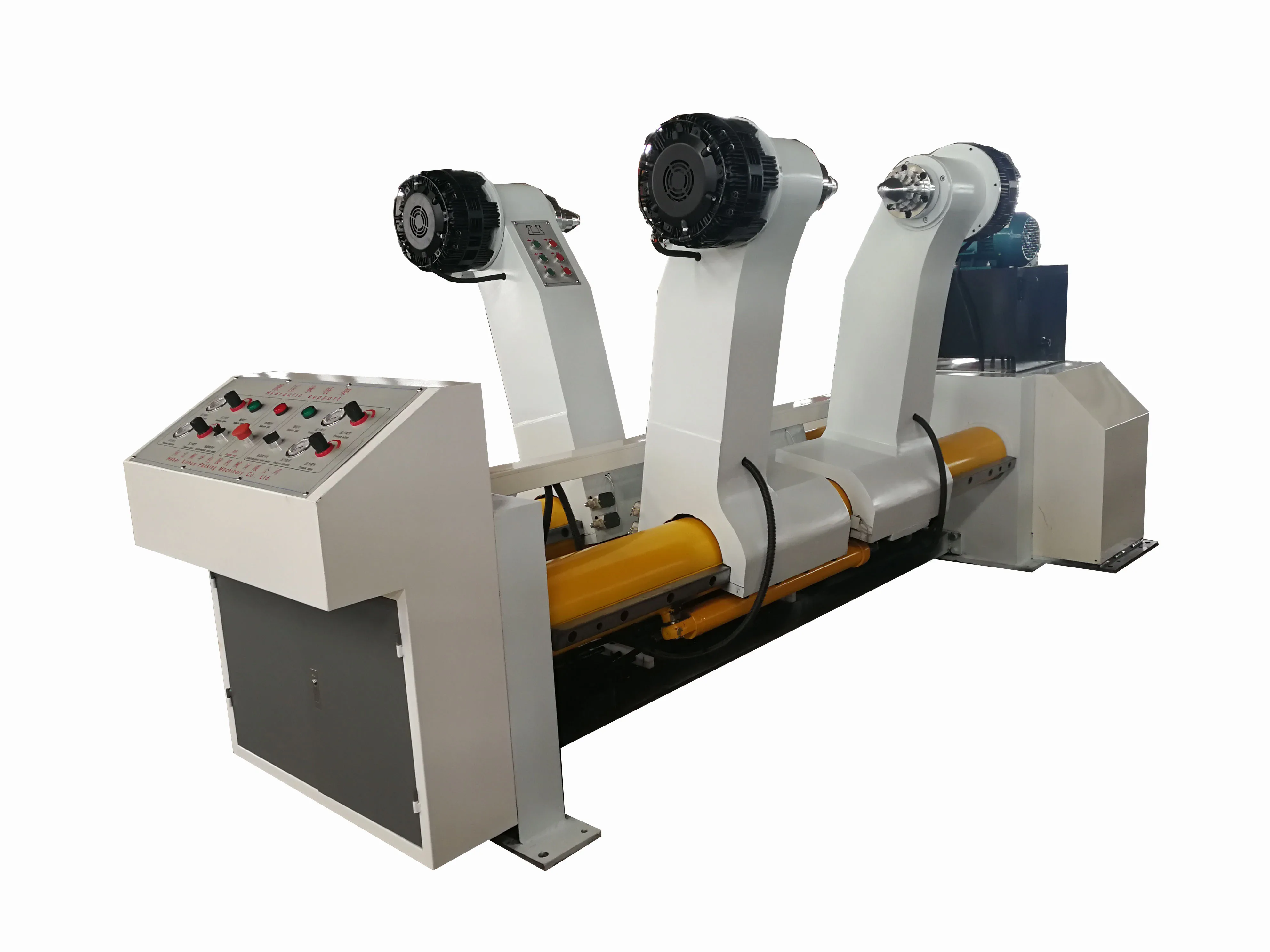 1400 - 1800 mm Width Reel Paper Shaftless Hydraulic Mill Roll Stand For 3 5 7 Layer Paperboard Production Line