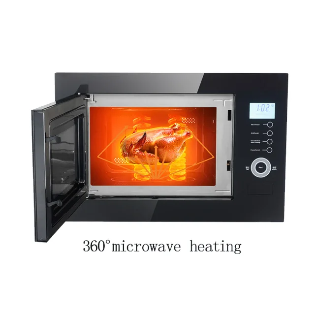 Digital microwave 23 L built-in oven LED menu display stainless steel inner grille grill thawing barbecue RV yacht home electric