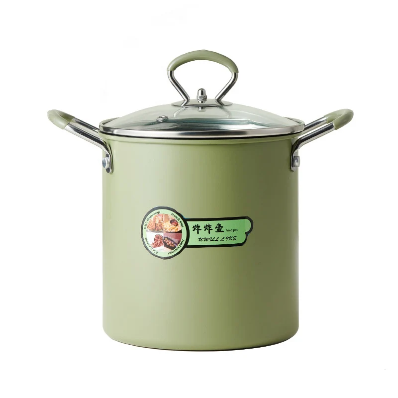 Japanese Style Noodles Boiler Deep Fryer With Filter Non-stick Fried Chicken Potato Chips Tempura Frying Pot Mini Cookware Set