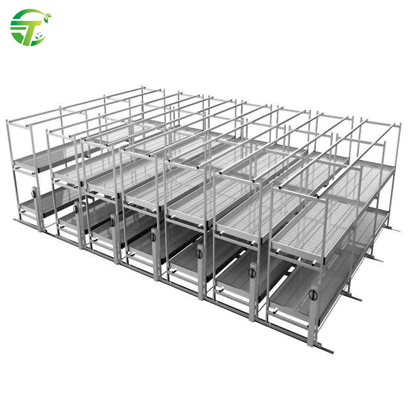 greenhouse 4x8 flood rolling bench ebb and flow table with hydroponic growing tray