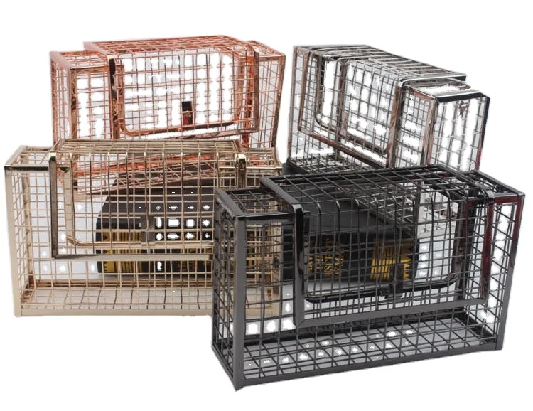 Fashion Style Gold Cage Handbag Framework Design Bag metal purse crossbody hollow out visible hand bag with metal chain