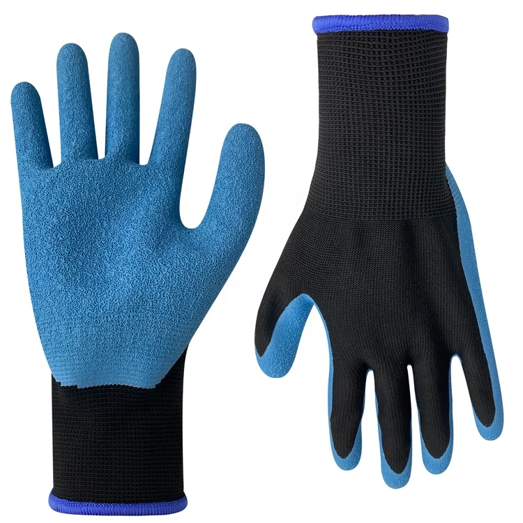 Breathable 13-Pin Polyester Core Palm Conductive Latex Dipped Mobile Phone Touch Screen Waterproof Work Gloves
