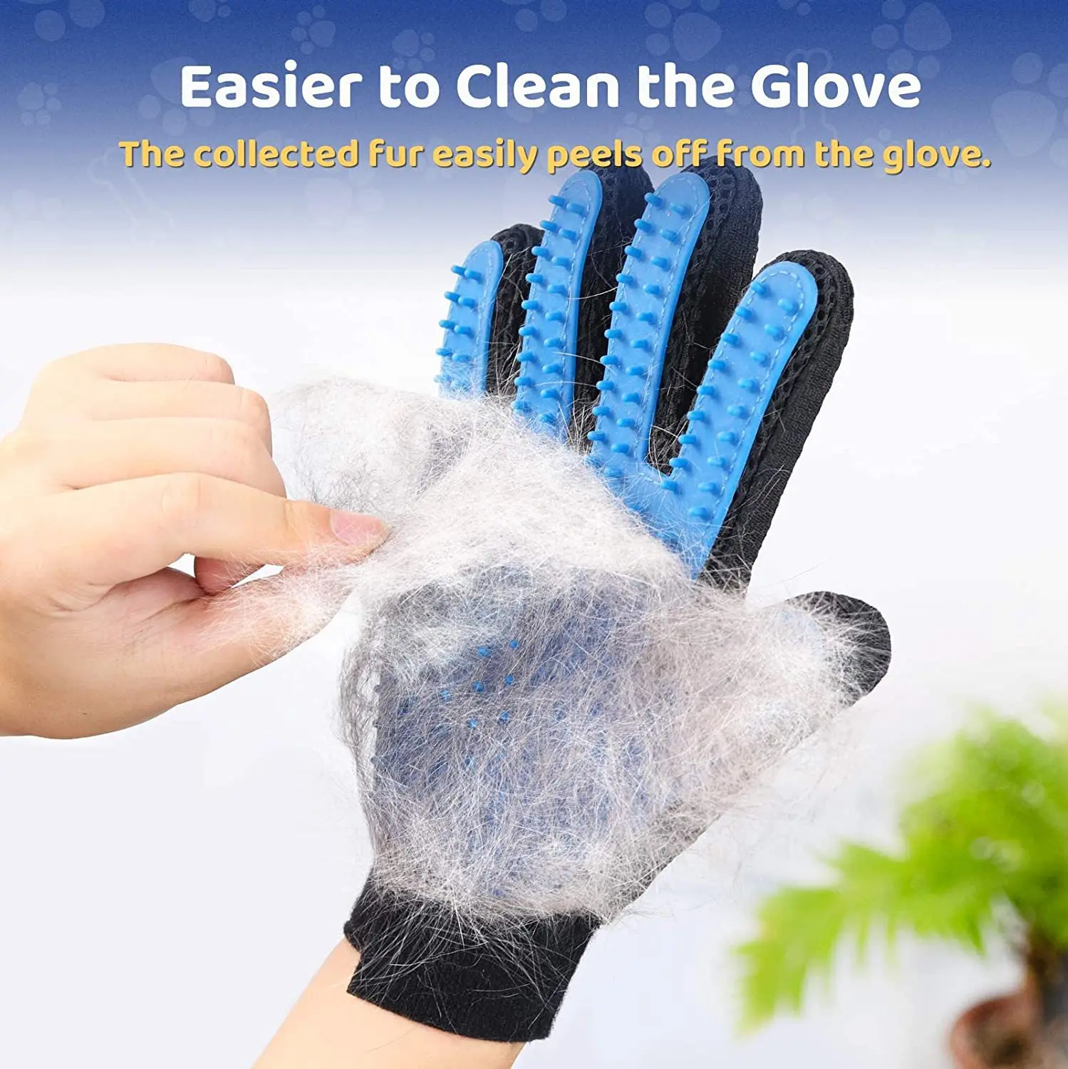 Pet Supplies Silicone Deshedding Brush Glove Reusable Pet Grooming Hair Remover Glove
