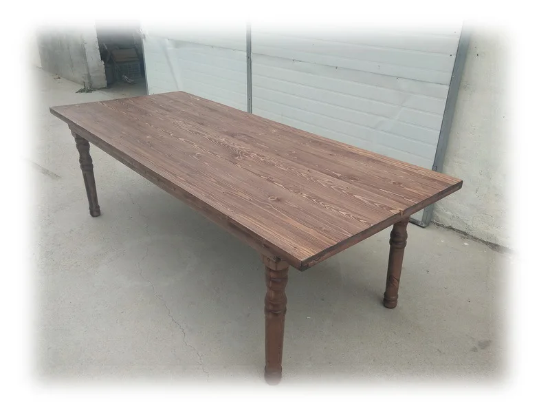 Modern minimalist light luxury large rectangular dining table outdoor banquet recycled pine solid wood thick large plate table