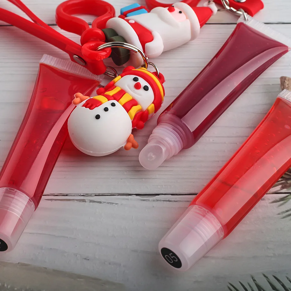 matte rosey pink flavored absolute flormar emele plushie vegan candy Christmas key chain lip plumper gloss with keychain vendor