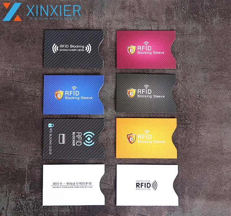 Stock Products Price Color Logo Printed RFID Blocking Card Sleeve Card Holder