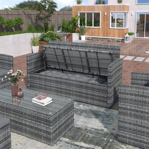 OEM/ODM UK Fire Resistant Garden Sofa Rattan Furniture Lounge Set Modern Rattan Garden Furniture Sofa Set