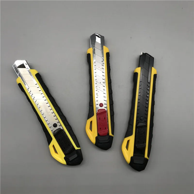 New design plastic retractable change blade box cutter utility knife 18mm