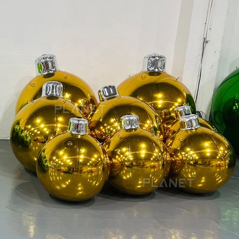 High Quality Giant PVC Inflatable Christmas Mirror Balls Large Inflatable Oversized Christmas Sphere Ornament Ball