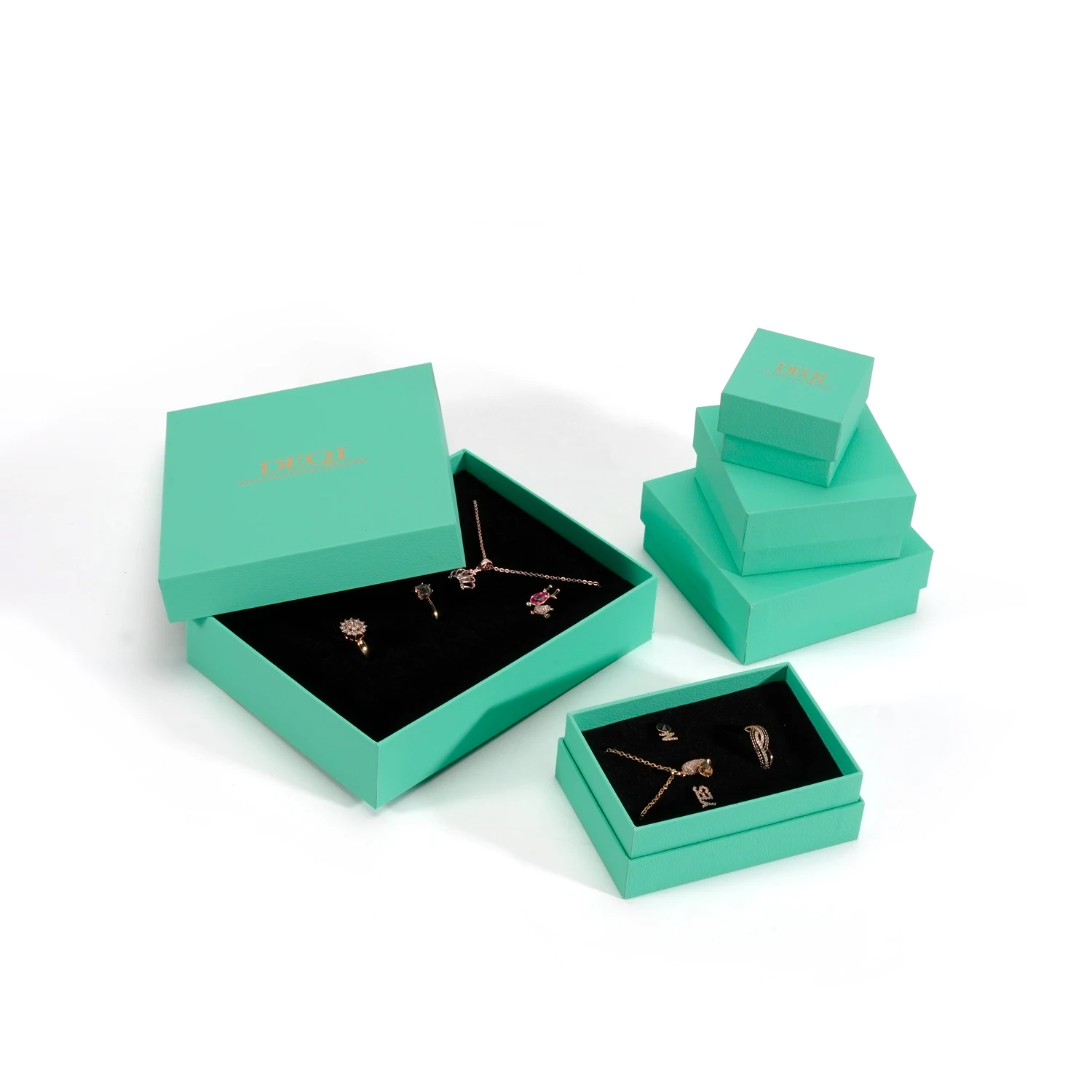 Wholesale custom logo cute fashion jewellery sets sterling 925 silver jewelry making pendant charms paper box for bulk bracelets