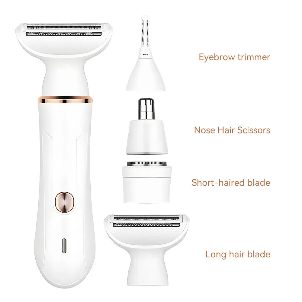 4 In 1 Body Hair Removal Eye Brow Epilator Usb Rechargeable Razor Face Nose Hair Bikini Men Women Shaver Eyebrows Trimmer