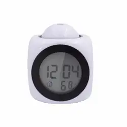 Small Mini Cube Digital  Wall Ceiling LED Light Projection Alarm Clock with LED  Backlight