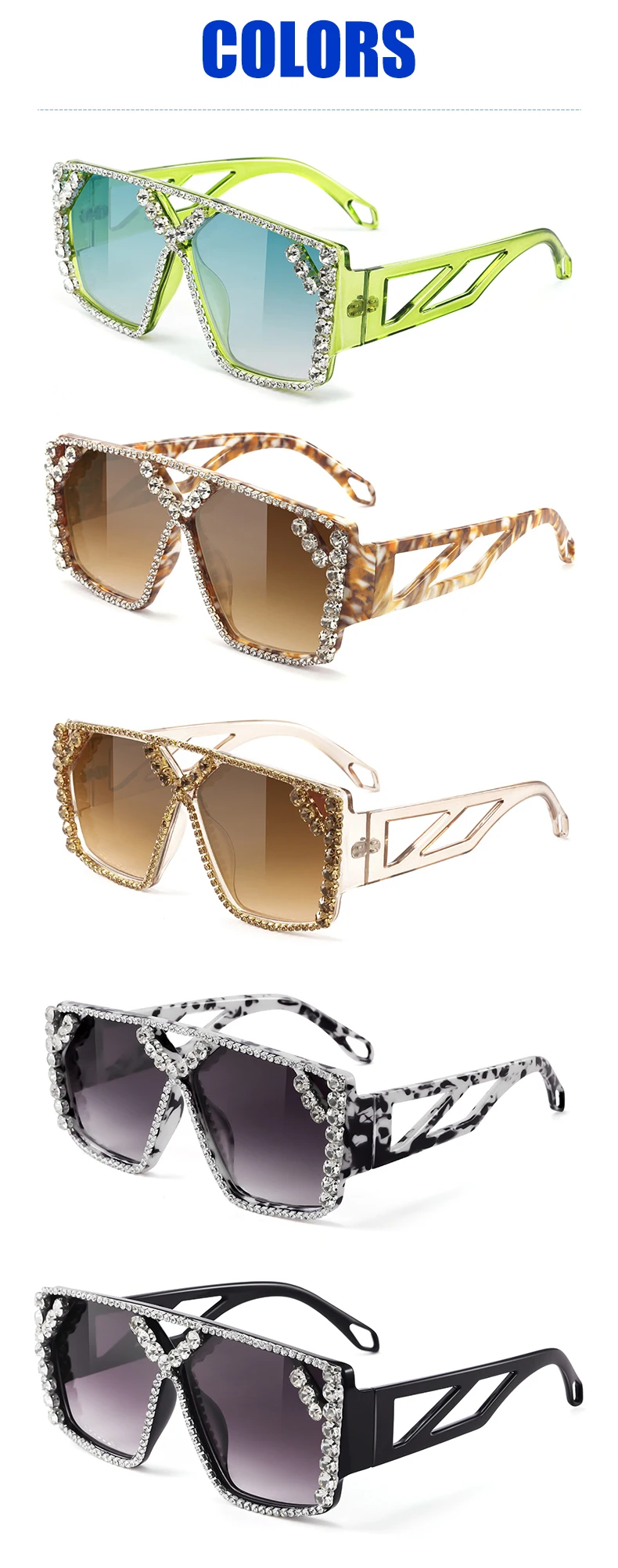 2021 luxury sunglasses for women hot brand designer millionaire oversized square sunglasses