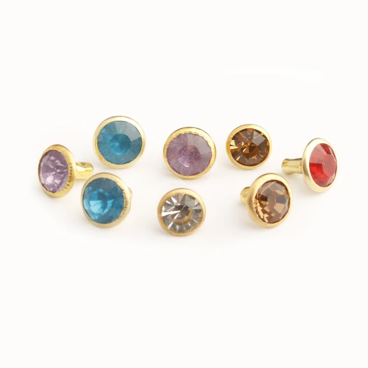 Rivet Jewelry Rivets for Clothing Factory Custom Rhinestone Metal Garment Rivets Fancy Rhinestone Clothing Decoration Close-end