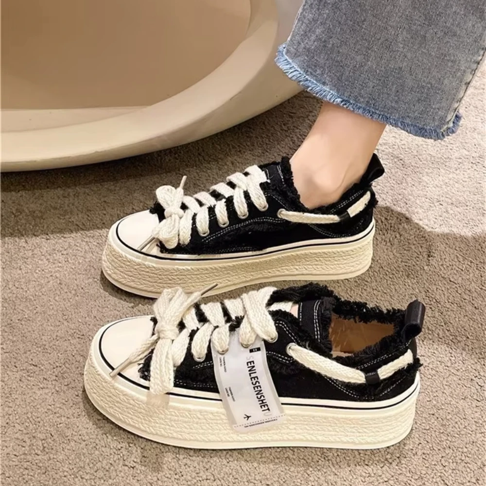 Factory Wholesale Canvas Trendy Shoes High Quality Shoes Women Casual Shoes For Women Vulcanized Platform Sneakers