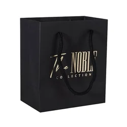 Wholesale christmas gift printed handle black luxury amazon top seller cheap price custom shopping paper bag with logo