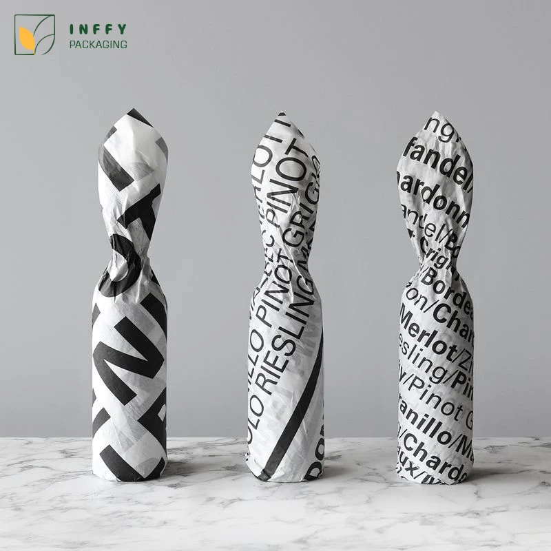 Упаковочная бумага для винных бутылок с напечатанным логотипом на заказ