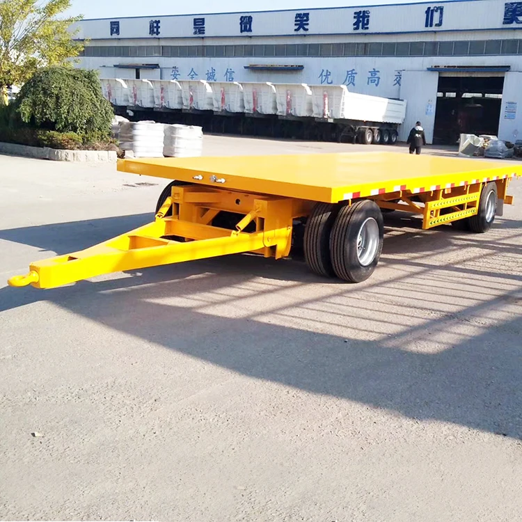 High Quality Semi-utility Flatbed Trailer 2 Axles Full Trailer For Sale