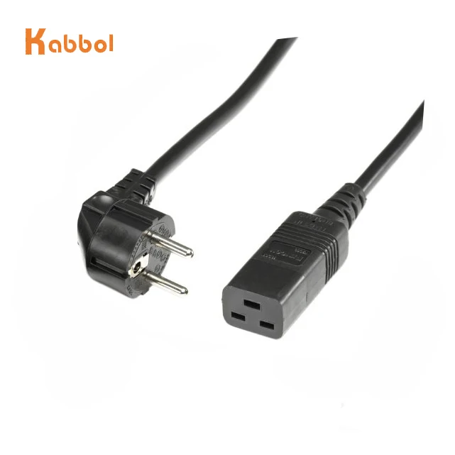 6ft/1.8m 250V 16A European Schuko to C19 AC Power Cord Black Replacement AC Power Cord, Printer Power Cord