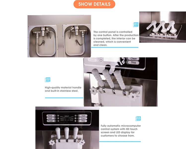 Commercial Soft Ice Cream Maker Machine,Ice-Cream Machine,Making  IceCream Machine with air pump