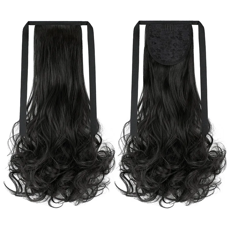 Оптовая продажа с фабрики, парик для конского хвоста, женские длинные кудрявые волосы, ремешок, груша, цветок, большая волна, Реалистичная короткая оплетка для конского хвоста средней длины