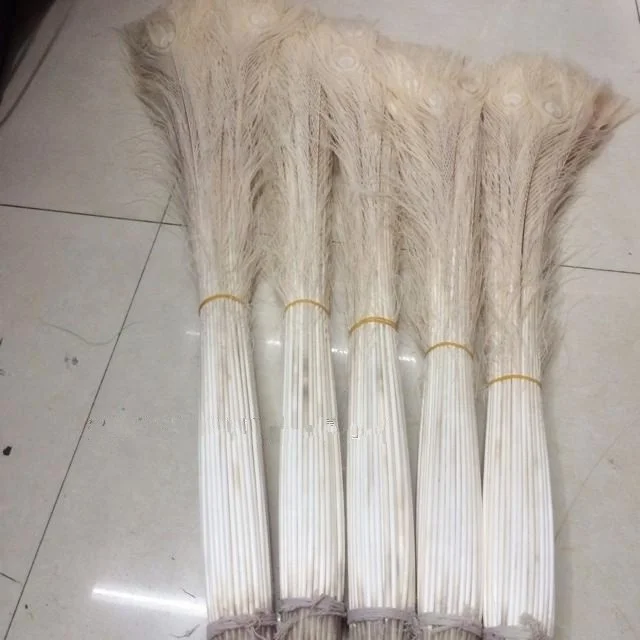 Sale Cheap 90-100cm White Peacock Feathers Peacock Tails Feather For Crafts Home Decorations Carnival Costume
