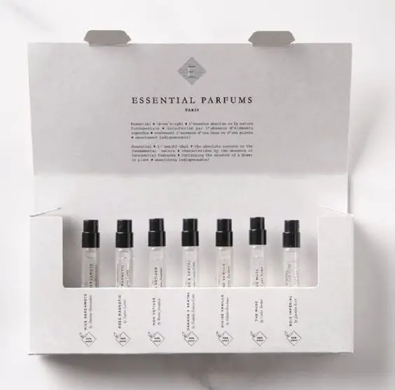 Factory Custom Eco-Friendly 3ml & 10ml Perfume Bottle Packaging Cosmetic Oil Bottle Packaging Perfume Sample Sets Paper Packing