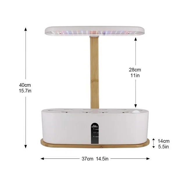 New Trendcy 15w 22w 24w home plant cultivator mini farm hydroponics grow system complete bamboo