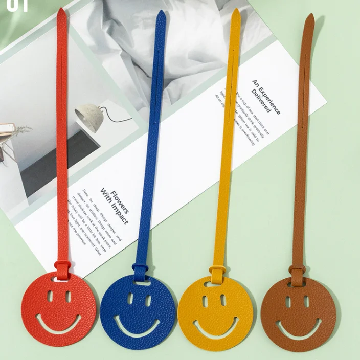 Leather Smiling Face Ornaments Girls Bag Ornament Korean Style Cute Leather Key Chain Pendant Leathercraft Purse & Bag Charms