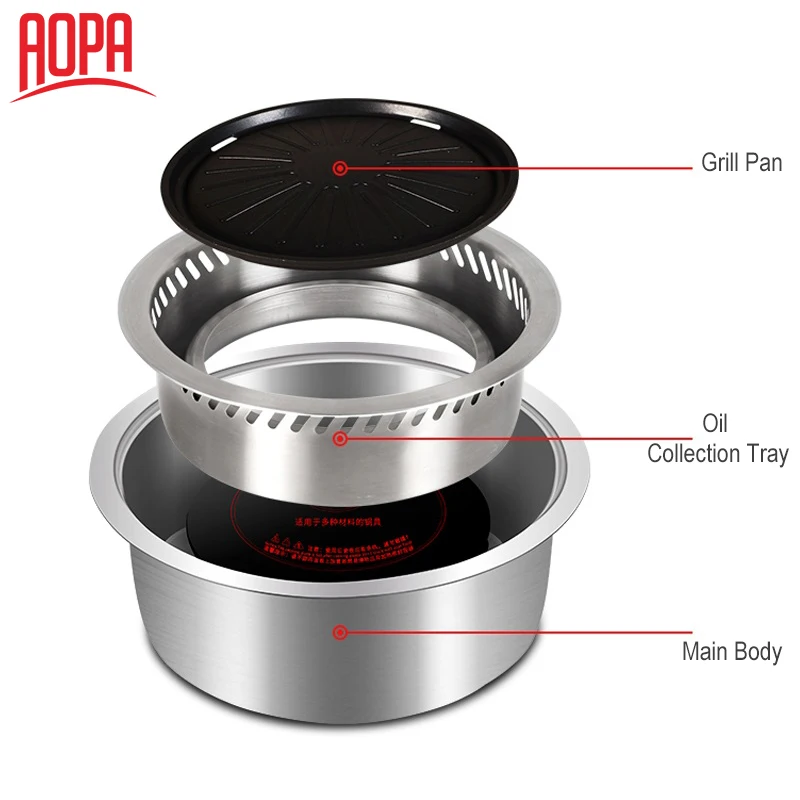 AOPA Hot sale DT40 Smokeless Japanese Korean Barbecue Grills With Indoor Restaurant Table